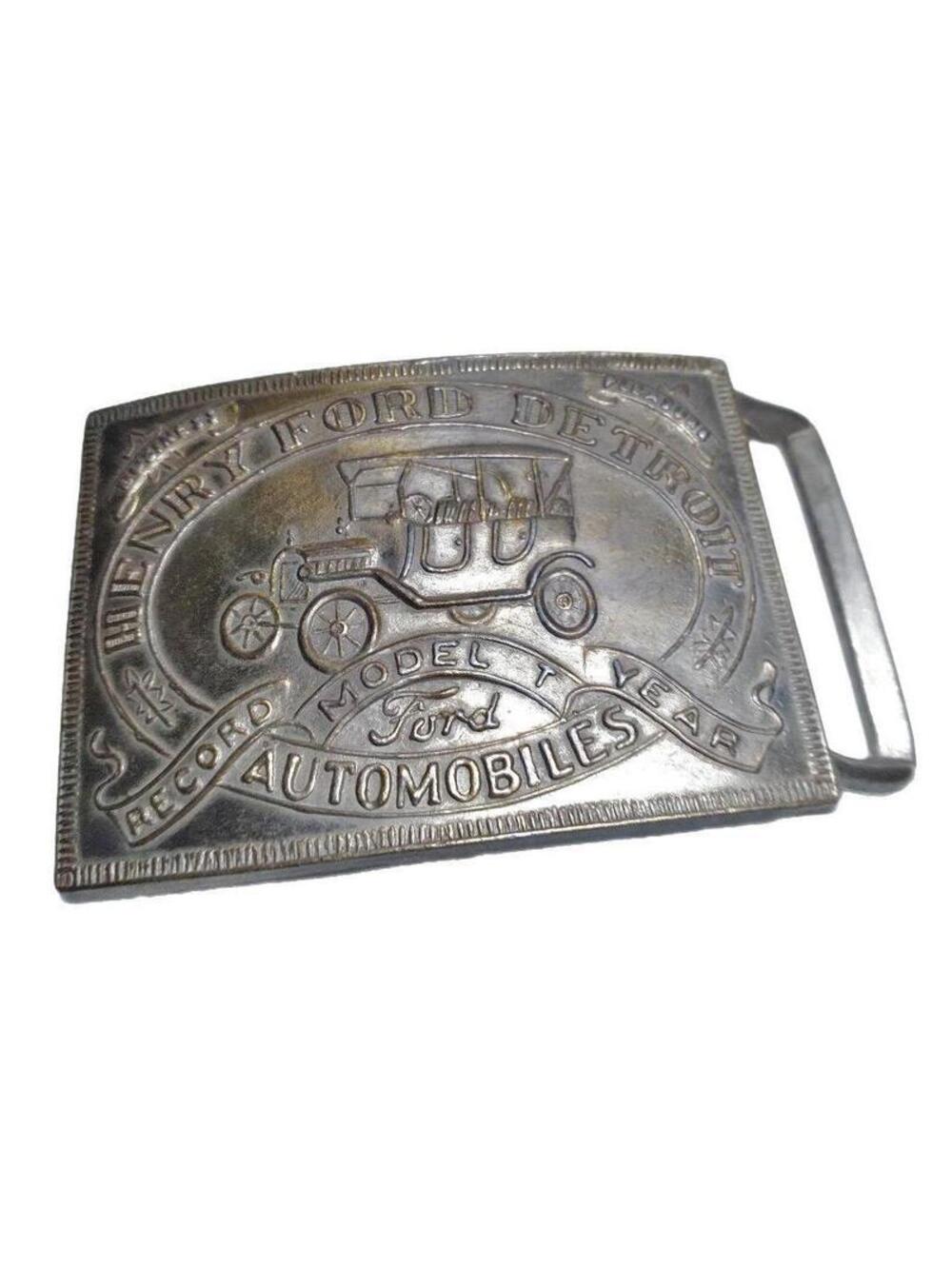 Vintage Henry Ford Detroit Model T PC2020340010 Brass Metal Car Belt Buckle